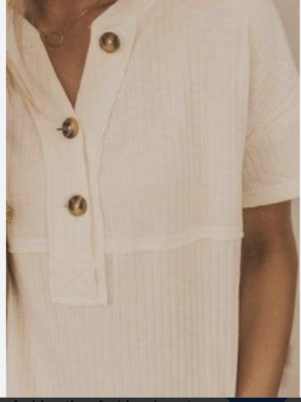 Pilgrim Cream Short-Sleeve Button Henley Polo